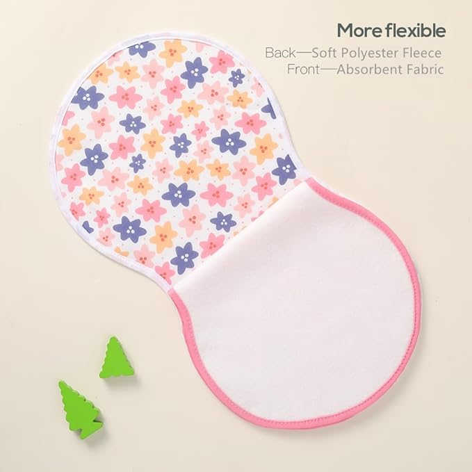 sleepyturtle Pack of 5,Baby Burp Cloths,Soft and Absorbent,Unisex,Easy to Use