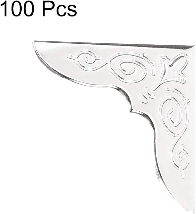 uxcell Metal Book Corner Protectors Edge Cover Guard 30 X 30 X 6mm Silver Tone 100pcs