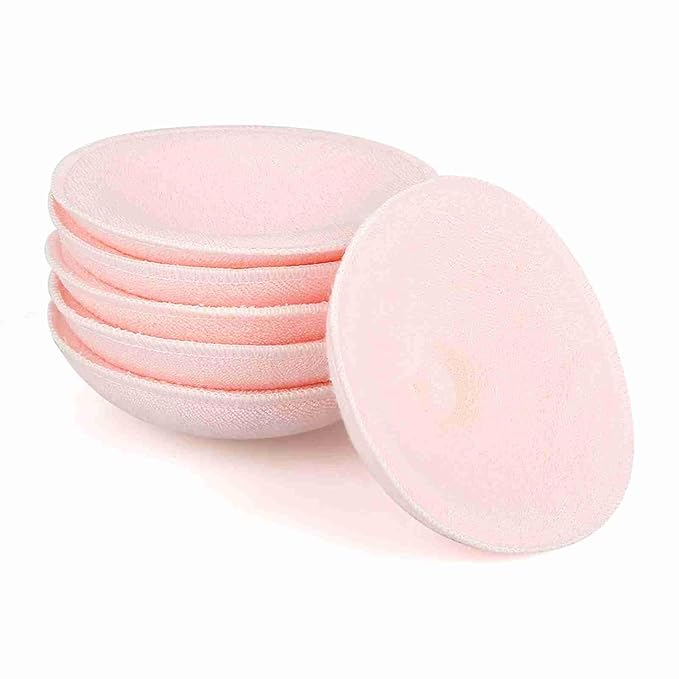 Reusable Cotton Breast Pads Washable Nursing Pads 6 Pack White Absorbent 12cm Diameter for Nursing Mothers