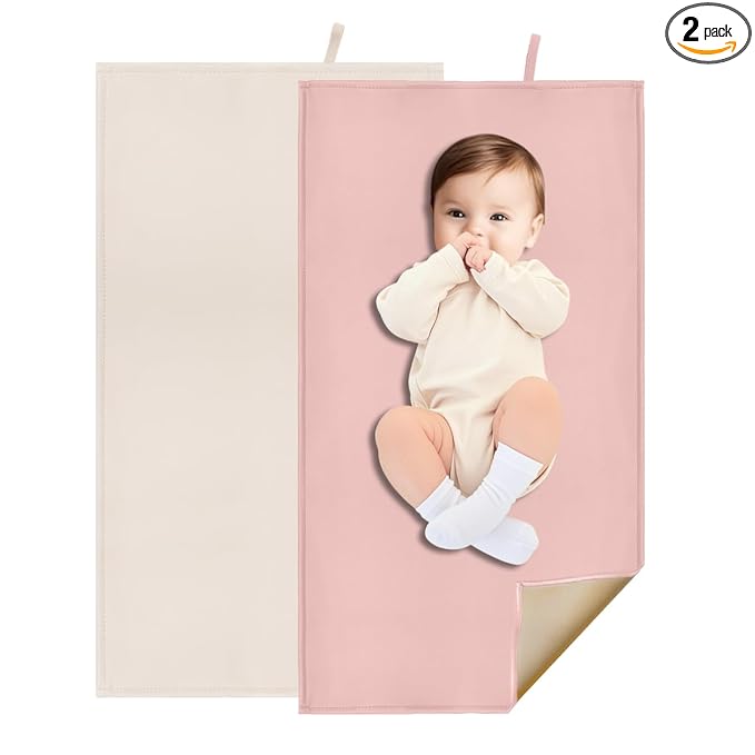 2 Pack Diaper Changing Pad for Baby, Portable Baby Changing Mat for Travel or Home, Foldable Mat Fits Perfectly in Diaper Bag (67-16)