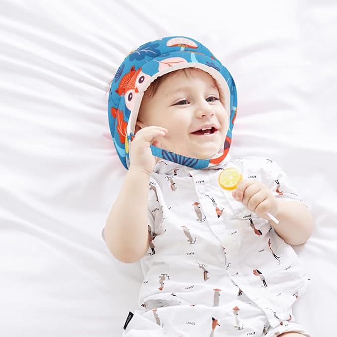 Surakey Toddler Walking Helmet, Baby Infant Anti-Bumping Bumper Protect Hat Safety Helmet Adjustable Breathable, Kids Anti-Fall Cushion Cap for Walking Running Playing Crawling (Gray)
