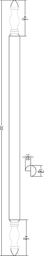 Highland Manor Wood Products Round Traditional Corner Guard Both Ends Turned - 32" Tall x 1 3/8" Wide (1 Guard) (Cherry)
