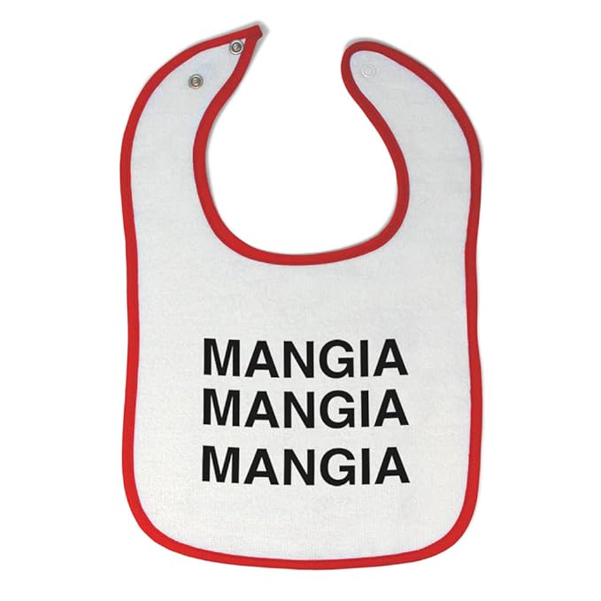 Cute Rascals Toddler & Baby Bibs Burp Cloths Novelty Mangia Eat Funny Humor Cotton Baby Items for Baby Girl & Boy White Red Design Only