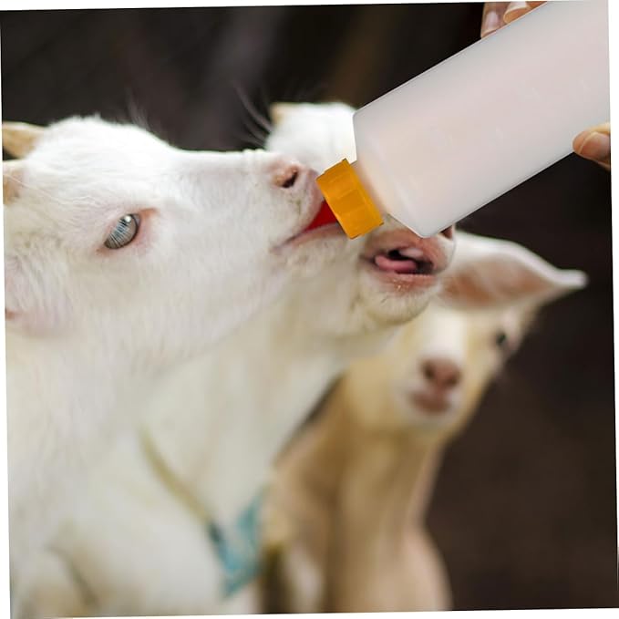 2sets Multifunctional Lamb Feeding Bottles Durable Milk Feeding Bottles for Newborn Animals Portable Design for Farm Use for Sheep Calves and Piglets Replaceable Feeder
