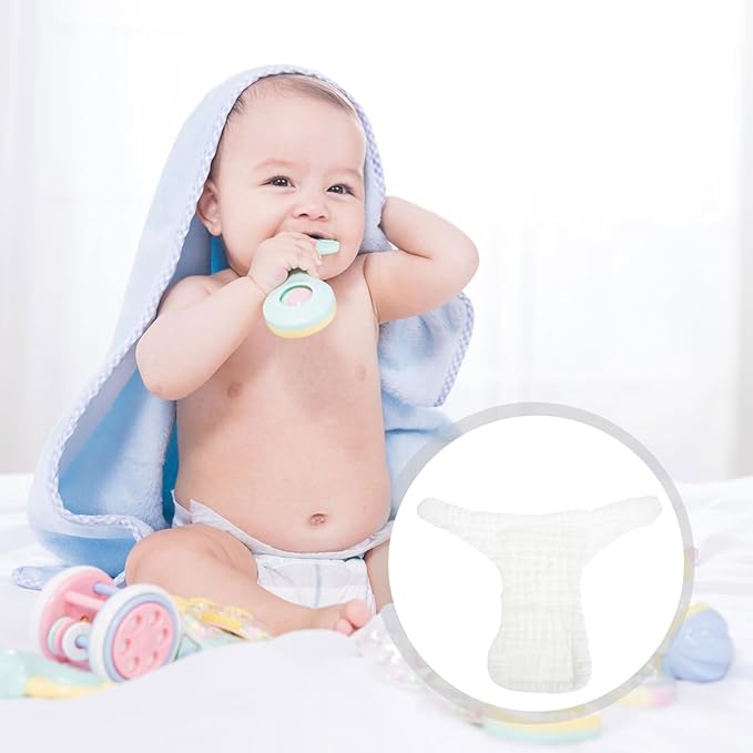 Healifty Newborn Baby Cloth Diapers: 5Pcs Reusable Washable Cotton Preemie Training Diapers for Infants White 14.5 X 10.6 Inch