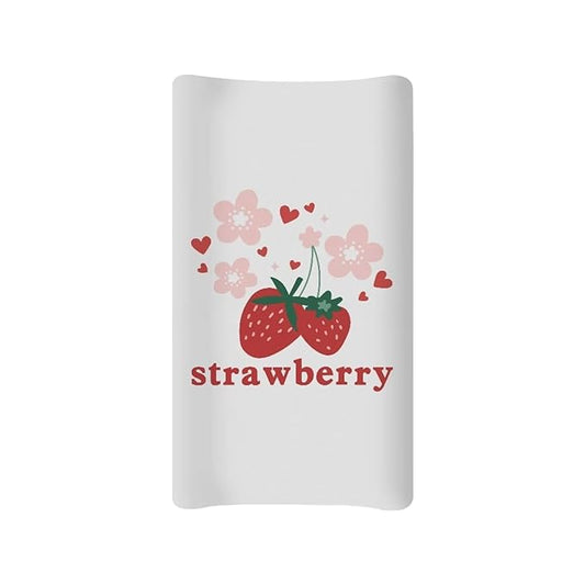 Breathable Diaper Changing Pad Cover for Baby Girls and Boys, Soft Changing Table Sheets 16 * 32 Inches, Strawberry