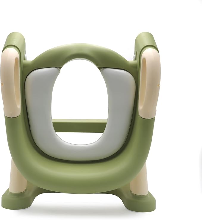 XKMT- Green Toddler Potty Training Seat Ladder Wider Step Toilet Chair Infant Kid Bathroom Trainer