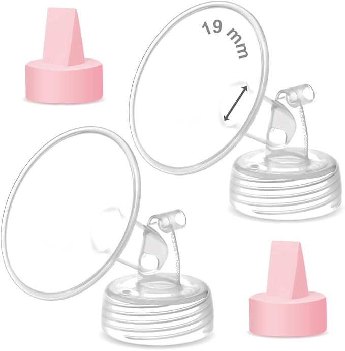 Maymom Pump Part Compatible with Spectra/Ameda Luna Pumps, Syngery Gold; Incl Wide Mouth Flange 19 mm Valve; Not Original Spectra Flange; Replaces Spectra S1 S2, Plus Shield, Pump Parts, Accessories