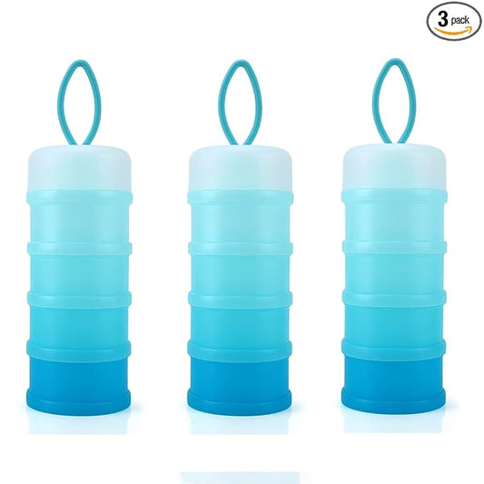 Accmor 3 Pack Baby Formula Dispenser On The Go, Stackable Formula Dispenser Formula Container to Go, Non-Spill Portable Milk Powder Kids Snack Storage Container, BPA Free