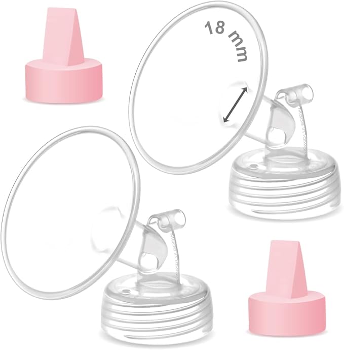 Maymom Pump Part Compatible with Spectra/Ameda Luna Pumps, Syngery Gold; Incl Wide Mouth Flange 18 mm Valve; Not Original Spectra Flange; Replaces Spectra S1 S2, Plus Shield, Pump Parts, Accessories