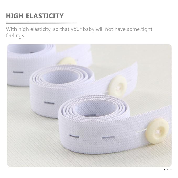 Healifty 12Pcs Adjustable Baby Cloth Diaper Fasteners Straps Buckles Elastic Diaper Retaining Belt for Secure Fit and Leak Prevention 19.68X0.78X0.03In