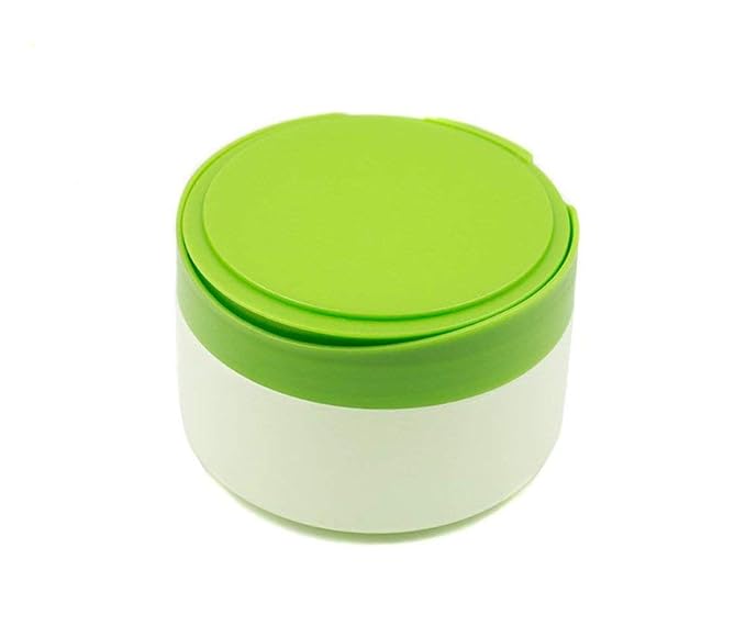 Green Plastic Empty Portable Baby Skin Care After-Bath Powder Puff Talcum Powder Case Container Dispensor Make-up Loose Powder Box Holder Bottle Container Travel Kit with Powder Puff and Sifter