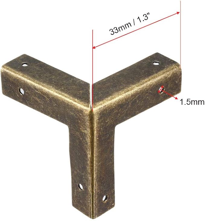 uxcell Metal Box Corner Protectors Edge Guard Protector 33x33x33mm Bronze Tone 8pcs