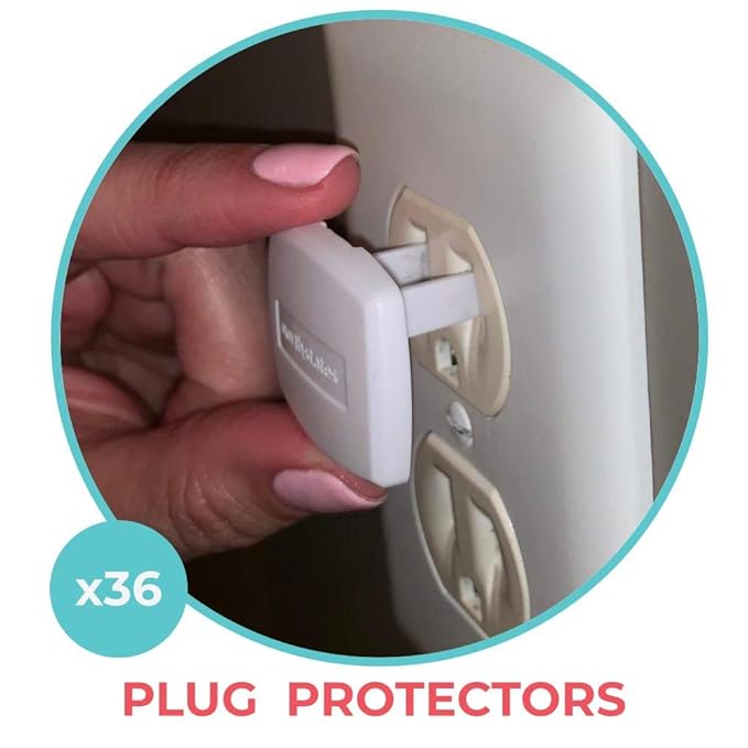 Toddleroo by North States Plug Protectors | Fits Two and Three pronged outlets for Quick Coverage in Seconds | Baby proofing with Confidence 36 Count (Pack of 2), Soft White