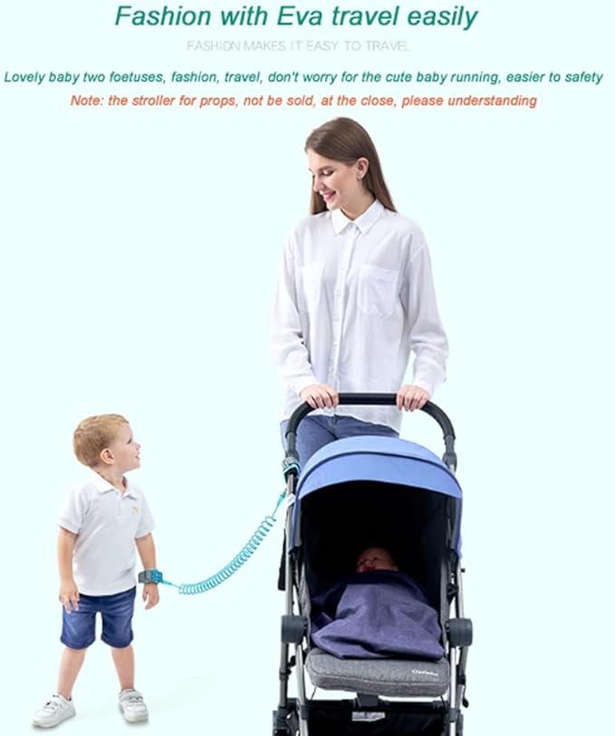 InfantLY Bright Kids Traction Rope Anti Lost Wrist Link , Double tape Toddlers Kids Leashes Babies Wrist Safety Harness Child Walking Harness Rope LeashToddlers Safety Strap (blue)