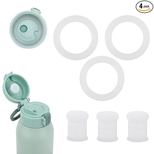 4pcs Baby Bottle Warmer Accessories Set Compatible with Momcozy, BPA-Free Silicone Stopper Gasket and Seal Rings Replacements for 17oz/500ml Portable Baby Portable Bottle Milk Warmer Parts