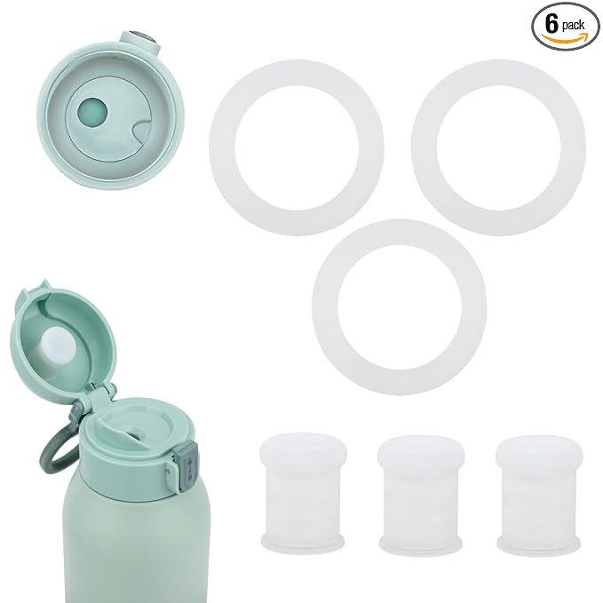 6pcs Baby Bottle Warmer Accessories Set Compatible with Momcozy, BPA-Free Silicone Stopper Gasket and Seal Rings Replacements for 17oz/500ml Portable Baby Portable Bottle Milk Warmer Parts