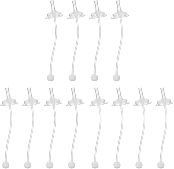 BESTonZON Bottles 12 pcs Feeding Bottle milk straw water straw sucker silicone feeding cup straws Straws Wide Mouth