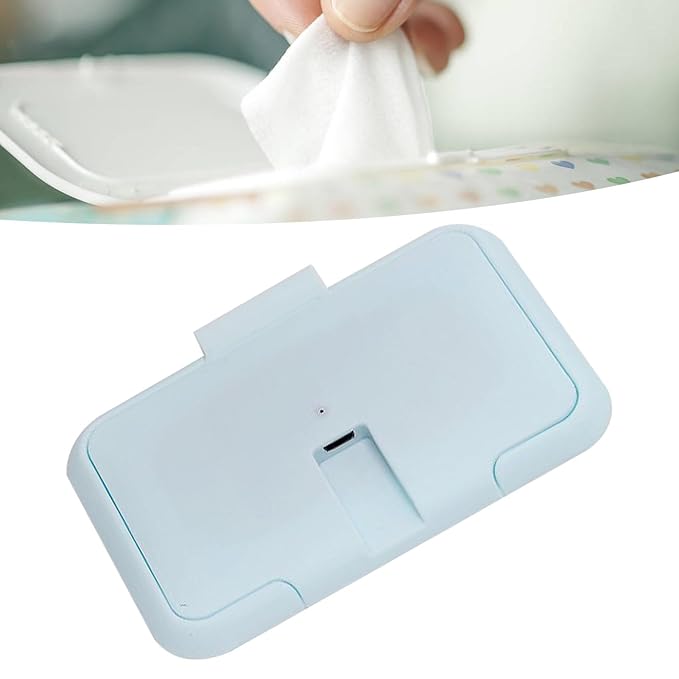 Portable Baby Wipe Warmer, Travel Wipe Warmer and Baby Wet Wipes Dispenser Wipes Warmer for Newborn Baby USB Wet Wipe Heater Constant Temperature Wipes Warmer for Household Car (Blue)