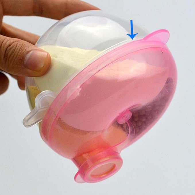 ibasenice Portable Milk Powder Dispenser with 3 Compartments Leak-Proof Formula Container for Baby Travel Feeding Storage Box 3.81X3.81X2.83In