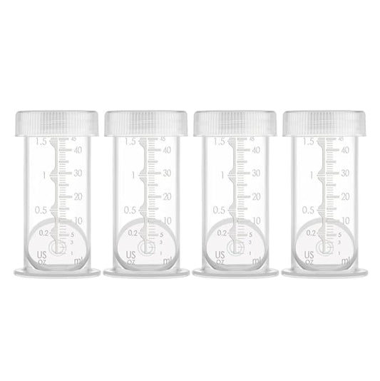 Maymom 1.5 Oz Container Designed for Colostrum & Milk Storage; Leak Proof Lids, Breastmilk Freezer or Refrigerator Storage, Made Without BPA; 4pc/pk