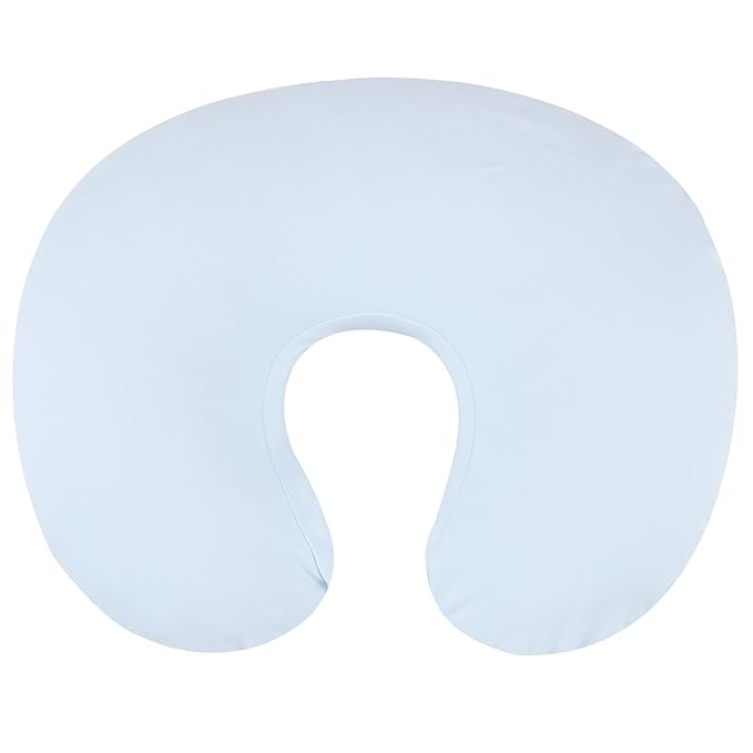 Onacosht 100% Organic Cotton Nursing Pillow Cover Soft Breathable Jersey Feeding Pillow Slipcover Fits Standard Infant Nursing Pillow for Baby Boy and Girl, Pastel Blue