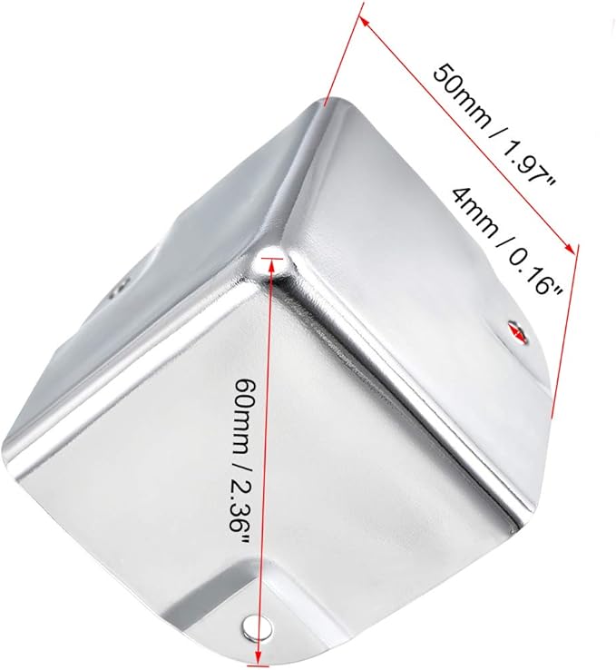 uxcell Metal Box Corner Protectors Box Edge Guard Protector 50 X 50 X 50mm Silver Tone 2pcs for Table Corners and Desk Corners