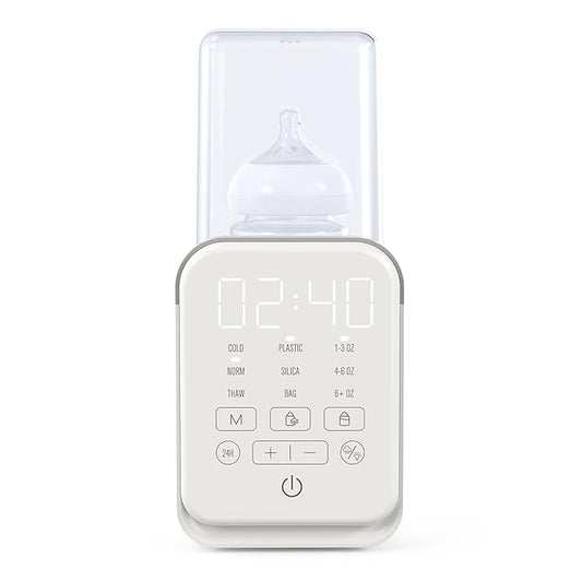Bottle Warmer, Kisdream Baby Bottle Warmer for Breastmilk & Formula, 8-in-1 Calentador de Biberones with Timer & Night Light, Accurate Temp Control, Defrost, Steri-lizing, Heat Baby Food