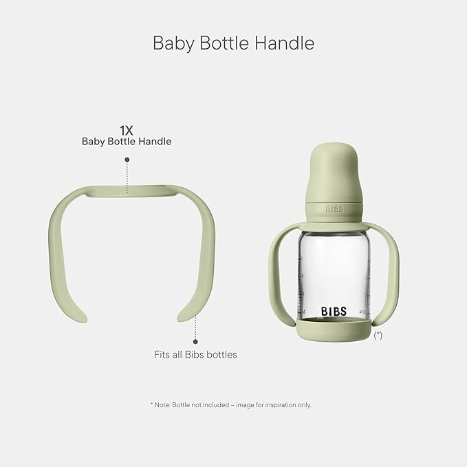 Bibs | Baby Bottle Handle | Easy & Comfortable Grip | Non-Slip Surface | BPA-Free | Dishwasher Safe | BIBS Baby Bottle Accessories | Sage
