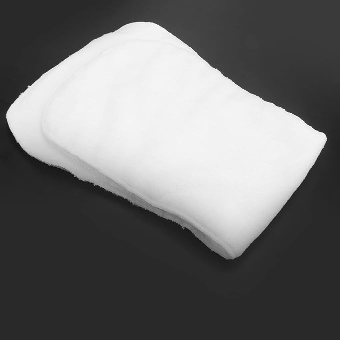 Adults Cloth Diaper, 4‑Layer Reusable Washable Nappy Diaper Soft Absorbent Inserts Pad for Incontinence Elderly(White)