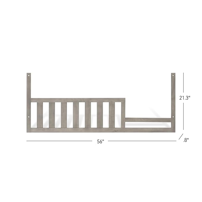 Child Craft Toddler Bed Guard Rail Converts Kieran 4-in-1 Convertible Cribs into Toddler Bed, Made of Pinewood, Non-Toxic Finish (Crescent Gray)