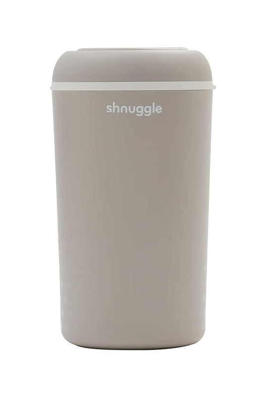 SHNUGGLE Eco-Touch Baby Nappy Diaper Bin - Odor Lock Airlock, No Costly Refills, 10L Capacity, Recyclable, Use Any Bag - Taupe Nursery Diaper Pail