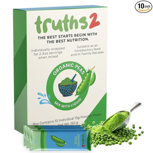Organic Freeze-Dried Peas Food Powder, Stage 1 Baby Puree Mix for Infants & Toddlers, Organic Powder for Early Veggie Introduction & Family Meals