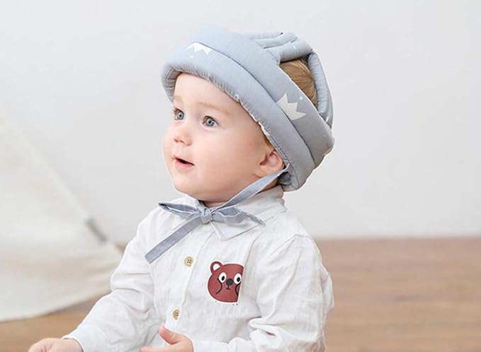 Baby Toddler Infant Head Helmet Kids Children Safety Helmet Head Cushion Protection Hat for Baby Walking Running Crawling(Grey Crown)