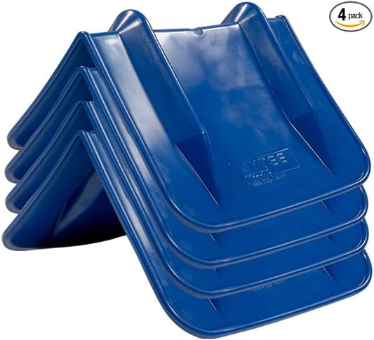 Mytee Products (4 Pack V Edge Protectors Flatbed, 8" x 12", Blue | Vee Shaped Plastics Corner Protectors for Cargo Loads | Tie Down Strap Guard for Winch, Ratchet Straps on Flatbed Truck Trailers