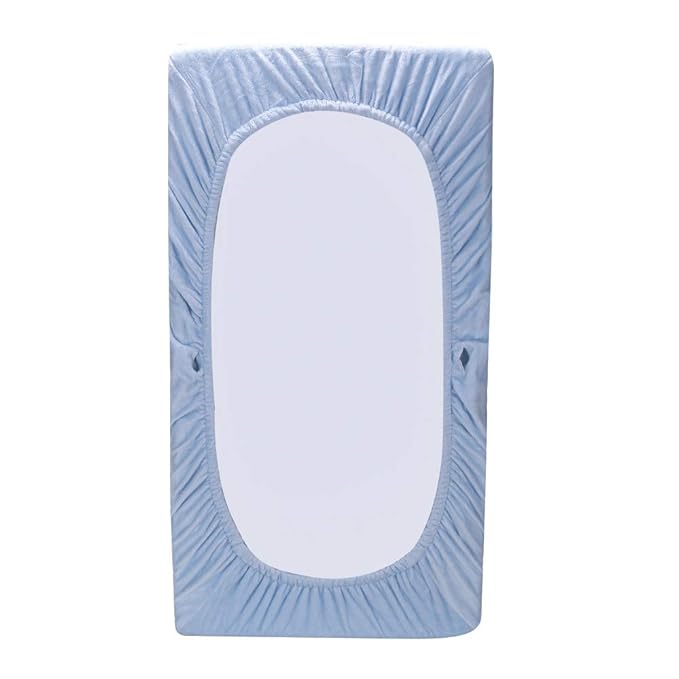 Coral Velvet Nursery Diaper Changing Table Cover Baby Girl Baby Boy Diaper Changing Pad Cover 1PC (Light Blue Whale)