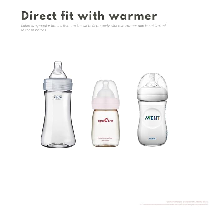 Baby's Brew Portable Bottle Warmer – Cordless Baby Bottle Warmer for Breastmilk & Formula, Rechargeable Travel Milk Warmer, Leak-Proof, Compact, White, Adapter Not Included