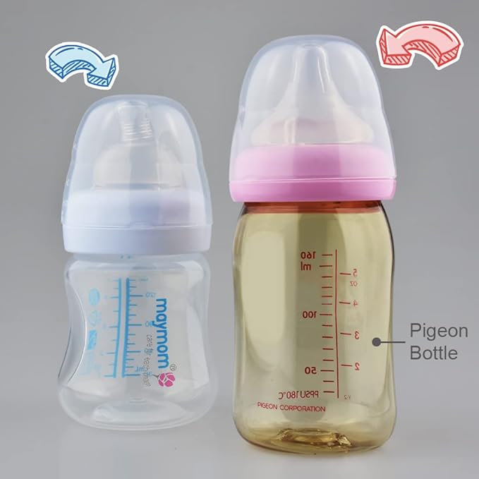 Maymom Dome Caps for Lansinoh Spectra Pigeon Wide-Mouth Collar Ring Compatible with Lansinoh Bottle Top Bottle Lid, 6pcs
