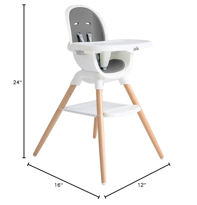 Joie Chai Multi-Mode Highchair - European Beech Wood, Convertible, 9+ Modes, Birth up to 60 lb. (Shadow)
