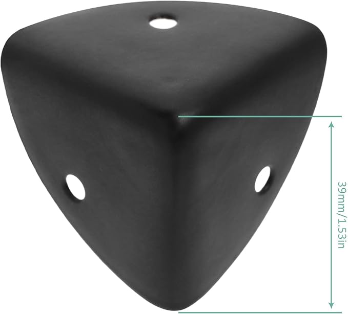 Create idea 8PCS 39mm Corner Angle Brace Protectors Scalloped Metal Right Angle Corner Guards for Wooden Box Desk Chest Case Flightcase Black
