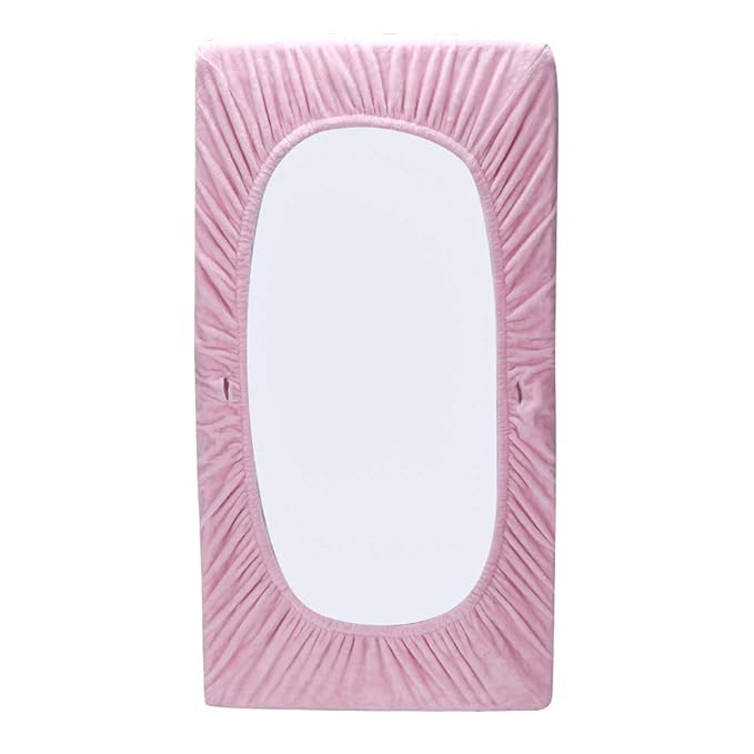 1 PC Soft Plush Pink Embroidery Bird Nursery Diaper Changing Table Cover Sheet Baby Girl Baby Boy Diaper Changing Pad Cover Sheet 1PC (Pink Birds)