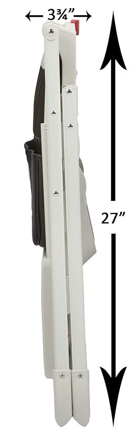 Primo PopUp Folding High Chair for Baby Age 6 to 36 Months - Black Folding Beach Style High Chair with Removable Dishwasher Safe Tray, 3pt Safety Harness, Leatherette Seat - Space Saving Design