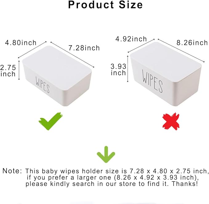 Sleek Baby Wipes Dispenser Easy to Access Bathroom Flushable Butt Wipes Container Holder Refillable,7.28" L x 4.80" W x 2.75" H (Black)