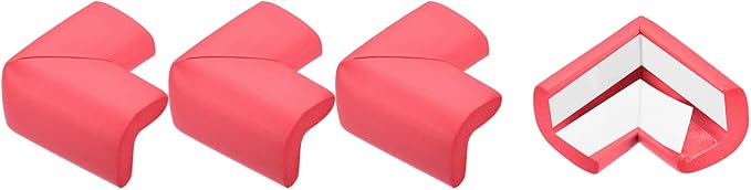 uxcell Corner Guards Edge Protectors, 4Pack Foam Safety Bumper L Shape, 55mm/2.16"(L) for Furniture Corner Table Edge Guard, Red