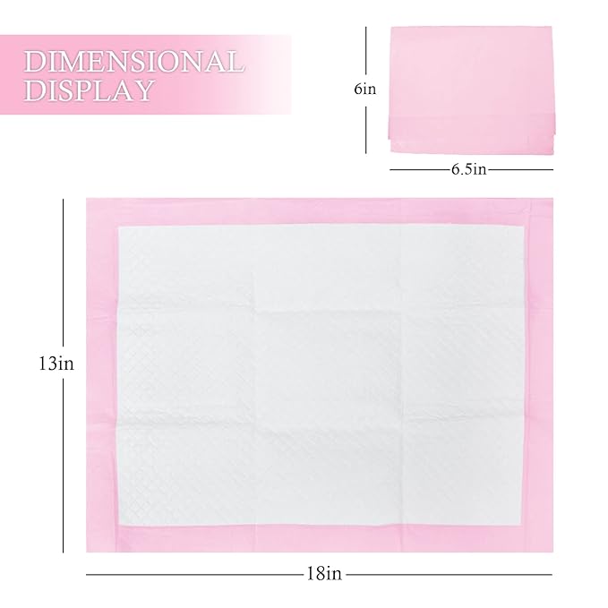 Baby Disposable Changing Pad, 100 Pack Soft Non-Woven Fabric Breathable Waterproof Underpads, Portable Leak-Proof Mattress Protector, Incontinence Bed Pads