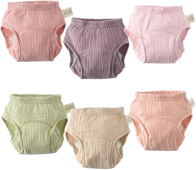 Baby Training Underpants,Soft Cotton Absorbent Potty Training Underwear For Baby Boys And Girls 6 Pack