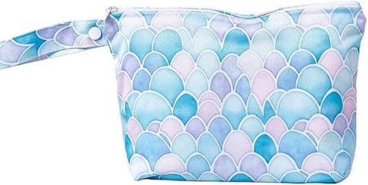 Waterproof Wet Bag with Wrist Strap, Reusable Zippered Pouch for Beach, Swim & Travel, Compact Cosmetic Toiletry Organizer Bag, 7.9 * 9.5 * 2 inches