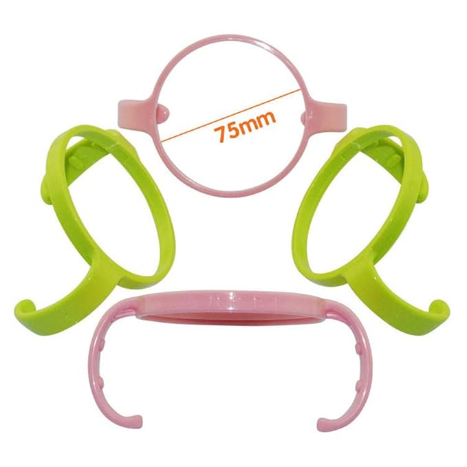 Bottle Handles Grip Compatible for Comotomo Baby Feeding Bottle (2 Count, Green & Pink)