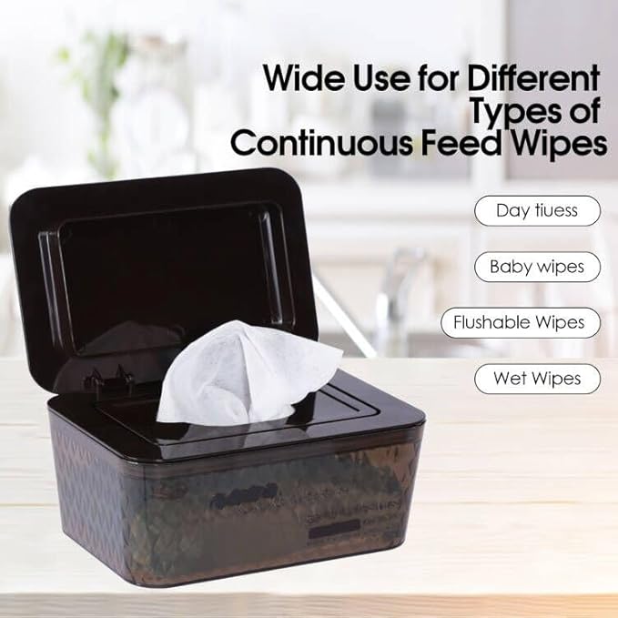 Baby Wipes Dispenser Wipe Holder - Larger Capacity Wet Wipe Dispenser Box Wipes Container for Bathroom Keep Wipes Moist and Fresh