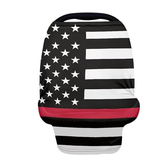 Coldinair US Flag Car Seat Cover for Babies Boys Girls,Nursing Cover,Soft Stretchy Infant Carseat Canopy,Shopping Cart/High Chair/Stroller Covers